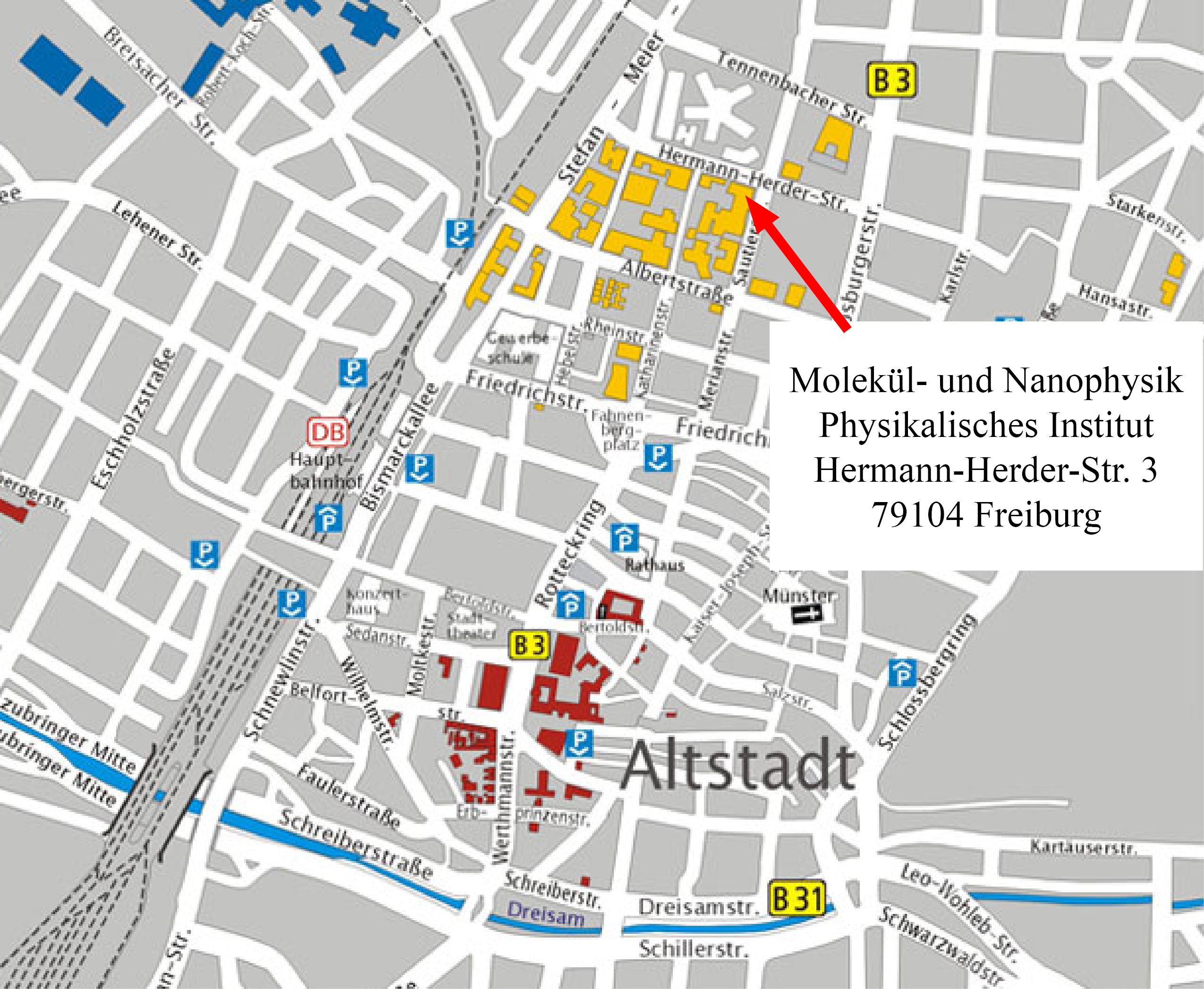 Lageplan Universität Freiburg